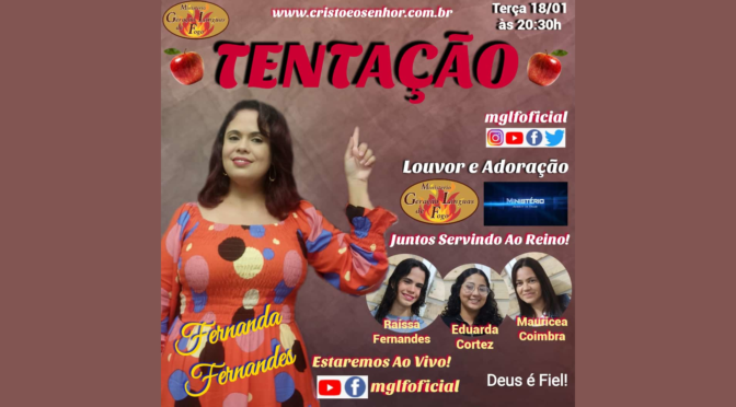 Tentação! Ao Vivo Com Fernanda Fernandes  dia 18/01/2022